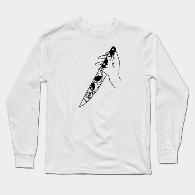 Grim Reaper Knife Long Sleeve T-Shirt by bandsnthings